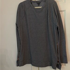 The Limited Black and White Textured Knit Top